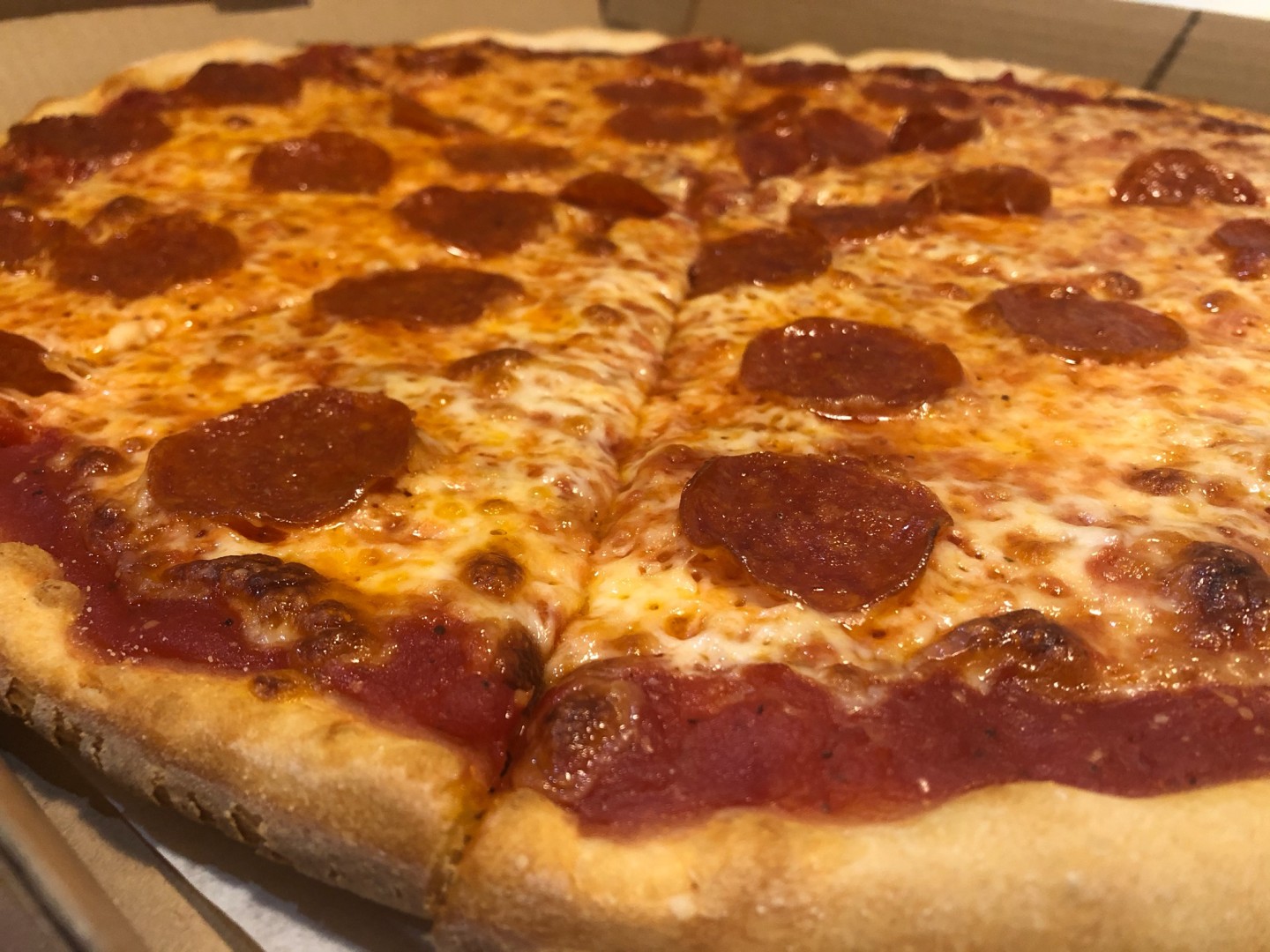 Pepperoni pizza close-up